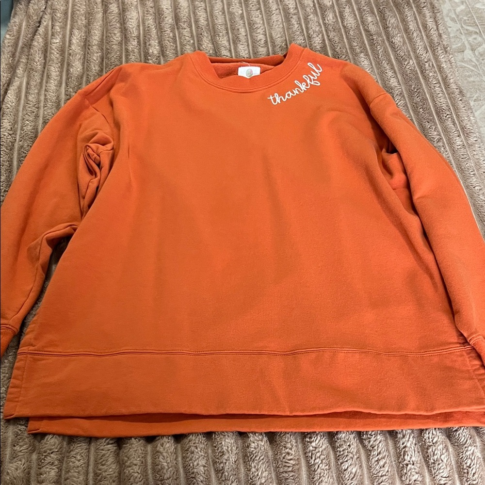 Thankful Orange Crewneck Sweater